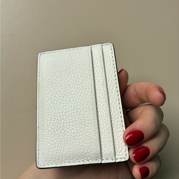 Michael Kors White Pebbled Leather Card  Case with Silver Hardware NWOT - Picture 2 of 5
